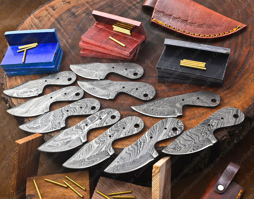 DIY Skinning Damascus Knife KIT image 0